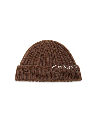 Marni Men's Fisherman Rib-knit Wool Beanie In Brown