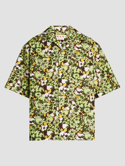 Marni Men's Floral Cotton Poplin Camp Shirt In Multi