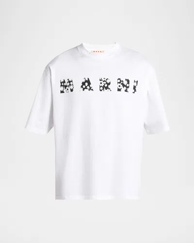 MARNI MEN'S FLORAL LOGO T-SHIRT