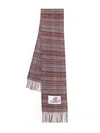 Marni Check-pattern Fringed Scarf In Red