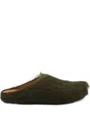 Marni Green Long-haired Calfskin Footbed Sabot In Green