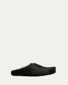Marni Men's Fussbett Calf Hair Sabot Mules In Black