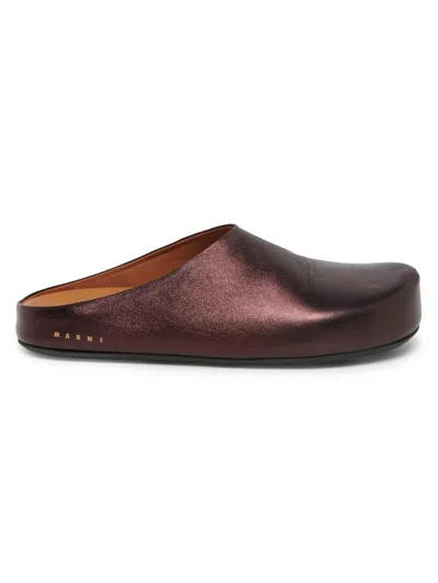 Marni Men's Fussbett Sabot Clogs In Burgundy