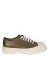 Marni Pablo Leather Platform Trainers In Brown