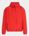 Marni Hooded Jacket With Elasticated Hem And Side Pockets In Crimson