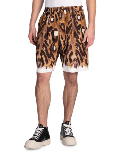 Marni Leopard-print Bermuda Shorts In Brown