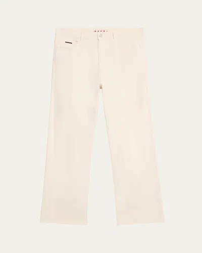 Marni Men's Lightweight Wide-leg Jeans In Bone