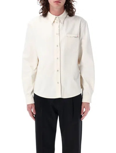 Marni Men's Lily White Cotton Woven Shirt For Ss24
