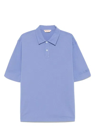 MARNI MEN'S LOGO COTTON POLO SHIRT