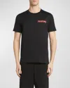 Marni Mens Black Embroidered Logo-patch Crewneck Cotton-jersey T-shirt In Black