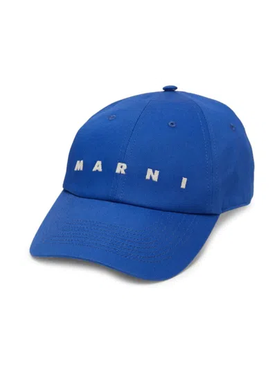 Marni Men's Logo-embroidered Baseball Cap In Mazarine Blue