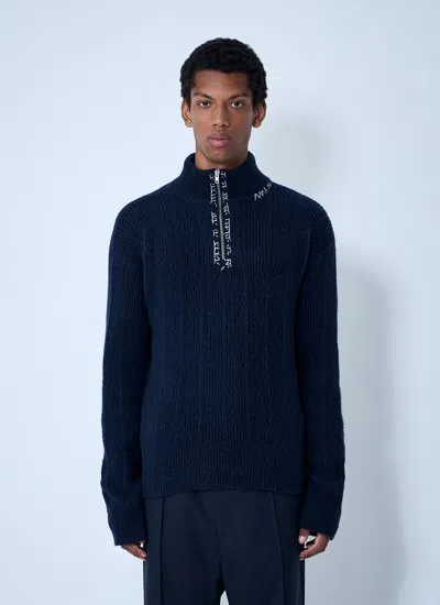 Marni Men Logo Embroidery Sweater In Blue