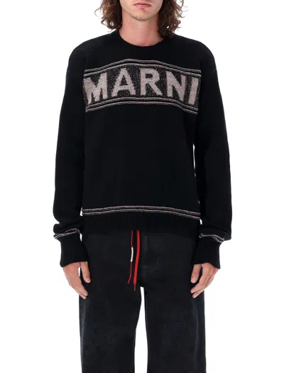 Marni Jersey With Logo In Blue