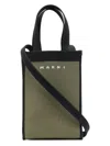 Marni Colour-block Knitted Tote Bag In Green