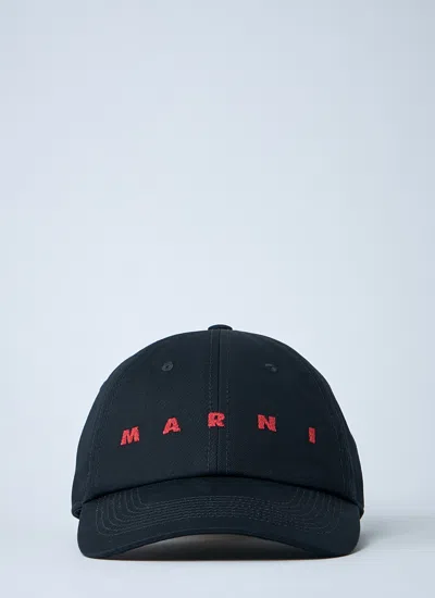 Marni Men Logo Motif Baseball Cap In Black