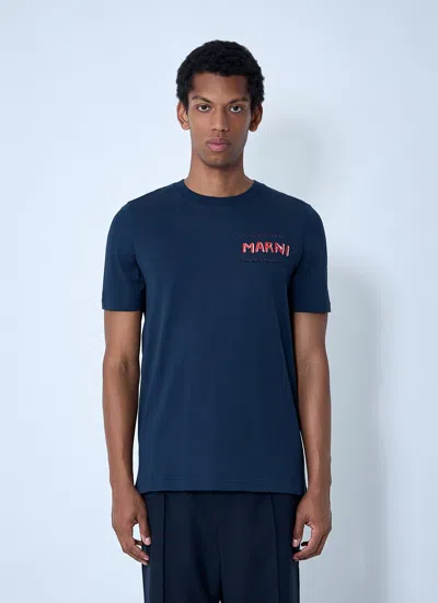 Marni Men Logo Motif T-shirt In Blue