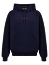 Marni Long Sleeved Hooded Sweatshirt In Blue