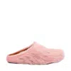 Marni Calf Hair Flat Sole Round Toe Sandals In Pink