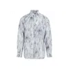 Marni Patterned Shirt With Collar And Pocket In Gray