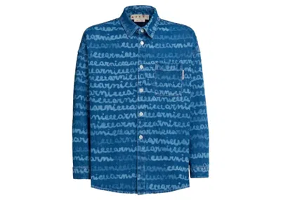 Pre-owned Marni Men's  Mare Laser And Bleached Shirt In Denim
