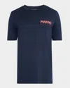 Marni Navy Blue Jersey T-shirt In Black