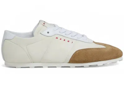 Pre-owned Marni Men's  Nylon Softy Soccer Sneaker Sneakers In Off White/desert
