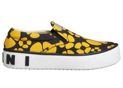 Pre-owned Marni Men's  Paw Slipon Carhartt Wip Sneakers In Black/sun Yellow