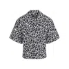 Marni Black And White Boxy Shirt With Pop Fields Motif In Black