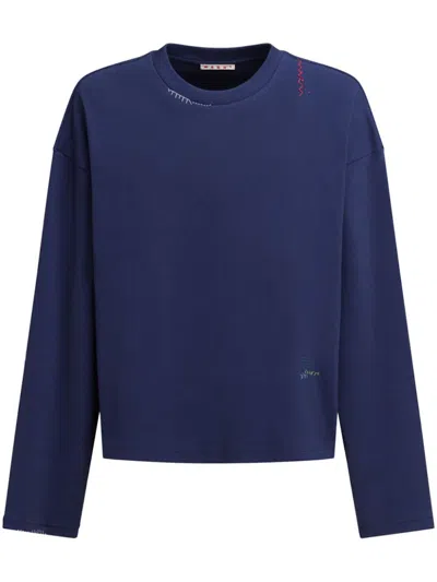 Pre-owned Marni Men's  Stitch Long Sleeve T-shirt In Blue China