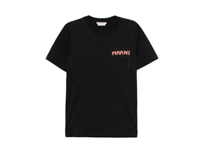 Pre-owned Marni Men's  Stitchedon Logo T-shirt In Black