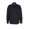 Marni Cool Wool Shirt With Contrast Stitching Shirt And Blouse Black In Blue