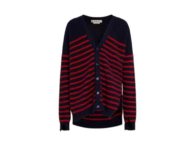 Pre-owned Marni Men's  Striped Cardigan In Blumarine