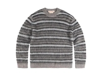 Pre-owned Marni Men's  Striped Knitted Sweater In Antique Silver