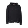 Marni Drawstring Distressed Knitted Hoodie In Black