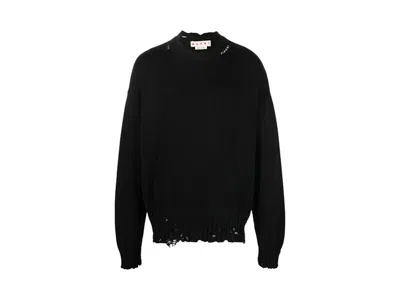 Pre-owned Marni Men's  Twisted Crewneck Sweatshirt Sweater In Black