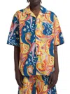 Marni Graphic-print Short-sleeved Shirt In Royal Multi