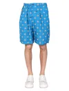 Marni All-over Floral-print Bermuda Shorts In Blue