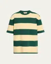 Marni Green And Yellow Maxi-stripe Cotton T-shirt In Multi