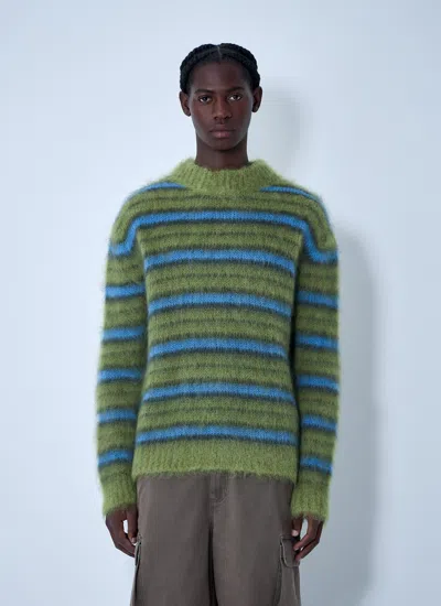 Marni Men Mohair-blend Sweater In Green