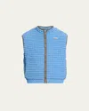 Marni Pluriball Quilted Relaxed Fit Zip Front Vest In Blue