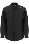 Marni Padded Overshirt With Embroidered Logo In Black