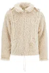 Marni Giacca In Ecopelliccia Con Cappuccio Removibile In Nude & Neutrals
