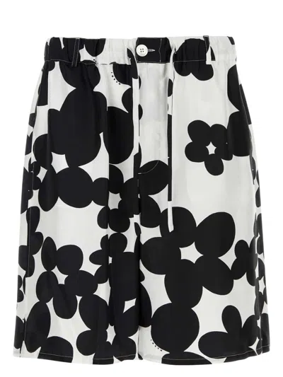 MARNI MEN'S PRINTED SILK BERMUDA SHORTS