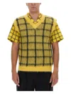 Marni Check Mohair-blend Vest In Yellow