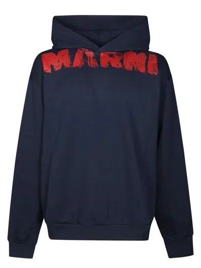 Marni Men's Relaxed-fit Crew Neck Sweatshirt In Neutral Tone In Blue