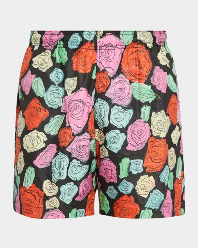 Marni Men's Roses Swim Trunks In Black