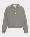 Marni Long-sleeved Polo Shirt In Black