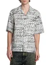 Marni Scribble-print Short-sleeve Cotton Shirt In White