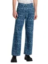 Marni Men's Wide-leg Scribble Jeans In Blue