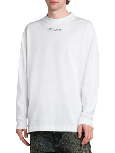 Marni Men's Scribble Long-sleeve T-shirt In White
